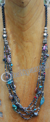 Necklace, Made From Resin And Glassbeads