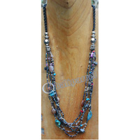 Necklace, Made From Resin And Glassbeads
