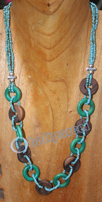 Necklace, Made From Beads And Wood