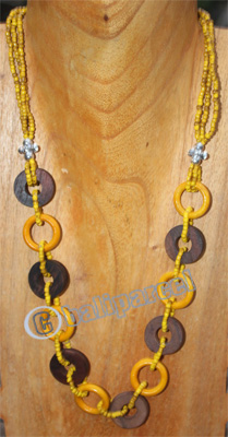 Necklace, Made From Beads And Wood