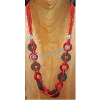 Necklace, Made From Beads And Wood