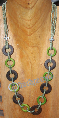 Necklace, Made From Beads And Wood