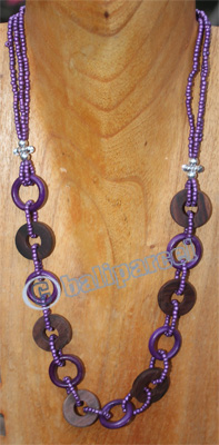 Necklace, Made From Beads And Wood