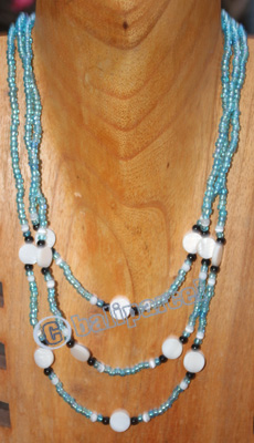 Necklace, Made From Beads And Resin