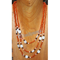 Necklace, Made From Beads And Resin