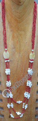 Necklace, Made From Glassbeads And Shell