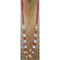 Necklace, Made From Glassbeads And Shell