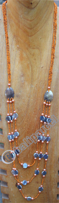 Necklace, Made From Glassbeads And Shell