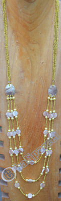 Necklace, Made From Glassbeads And Shell