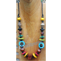 Necklace, Made From Wood And Resin
