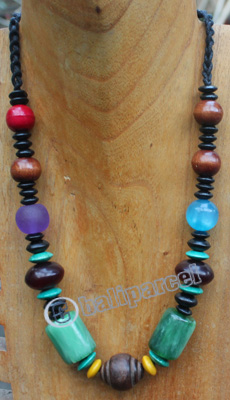 Necklace, Made From Wood And Resin