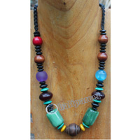 Necklace, Made From Wood And Resin