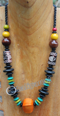 Necklace, Made From Wood And Bone