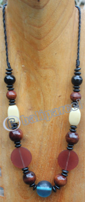 Necklace, Made From Wood And Resin