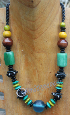 Necklace, Made From Wood And Resin
