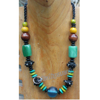 Necklace, Made From Wood And Resin