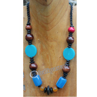 Necklace, Made From Wood And Resin