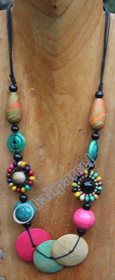 Necklace, Made From Wood With Colour