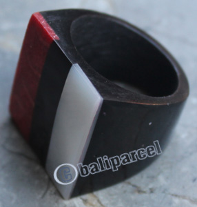 Ring, Made From Resin And Shell 