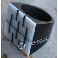 Ring, Made From Resin And Shell 