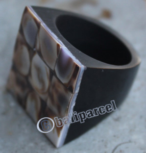 Ring, Made From Resin And Shell 