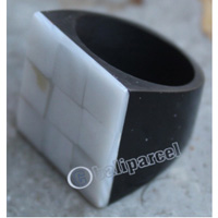 Ring, Made From Resin And Shell 