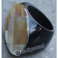 Ring, Made From Resin And Shell 