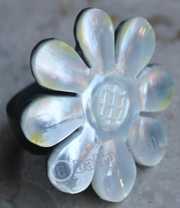 Ring, Made From Resin And Shell 
