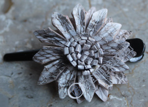 Hair Clip, Made From Snake Skin