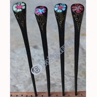 Wooden Handpainted Hair Ornament 