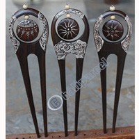 Wooden Handpainted Hair Ornament 