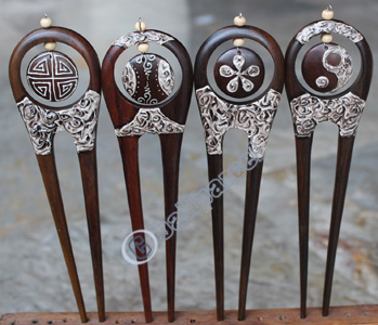 Wooden Handpainted Hair Ornament 