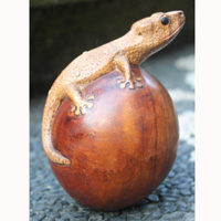 Wooden Gecko, Han Carved From Suar Wood
