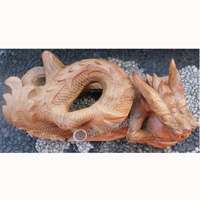 Wooden Dragon, Hand Carved From Suar Wood