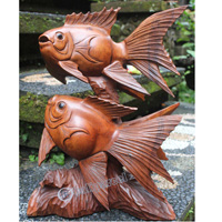 Wooden Fish, Hand Carved From Suar Wood