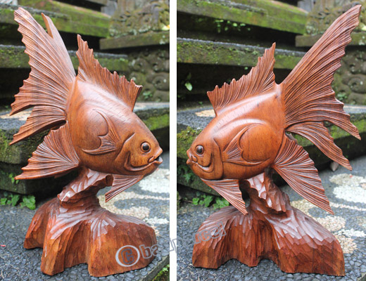 Wooden Fish, Hand Carved From Suar Wood