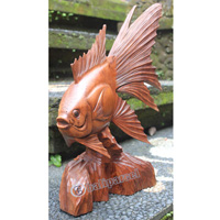 Wooden Fish, Hand Carved From Suar Wood