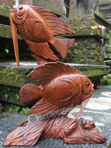 Wooden Fish, Hand Carved From Suar Wood