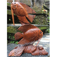 Wooden Fish, Hand Carved From Suar Wood