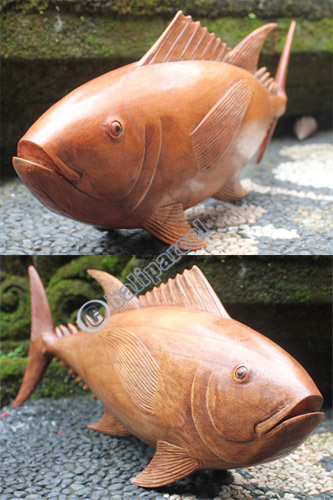 Wooden Fish, Hand Carved From Suar Wood