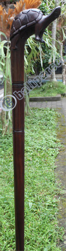 Wooden Turtle Walking Stick, Hand Carved From Sono Wood