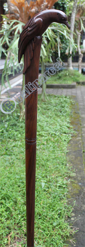 Wooden Bird Walking Stick, Hand Carved From Sono Wood