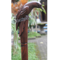 Wooden Bird Walking Stick, Hand Carved From Sono Wood