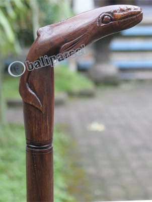 Wooden Whale Walking Stick, Hand Carved From Sono Wood