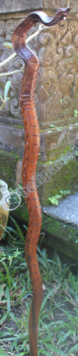 Wooden Cobra Walking Stick, Hand Carved From Sono Wood