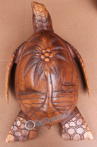 Wooden Turtles Carving, Hand Carved From Suar Wood