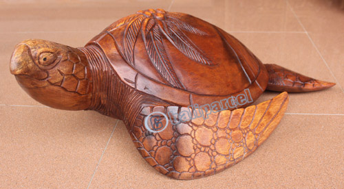 Wooden Turtles Carving, Hand Carved From Suar Wood