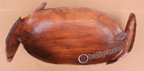 Wooden Mahi-mahi Fish Bowl, Hand Carved From Suar Wood