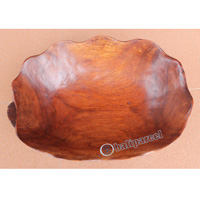 Wooden Bowl With 1 Palm, Hand  Carved From Suar Wood
