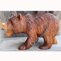 Wooden Bear, Hand Carved From Suar Wood